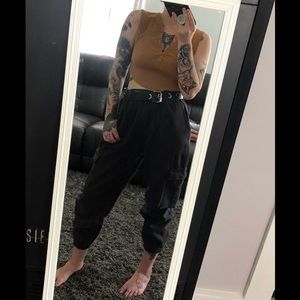 Stretchy Waist Cargo Pants